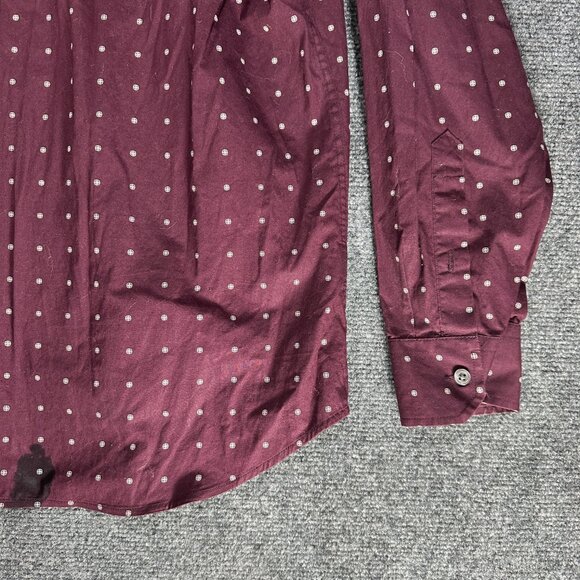 Banana Republic Shirt Men XL Non Iron Slim Fit Purple Print Cotton Button Up - Picture 3 of 8